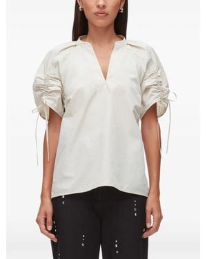 3.1 Phillip Lim V-Neck Drawstring Top - White