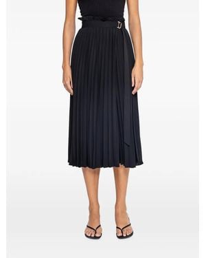 Nissa Pleated High-Waisted Skirt - Black