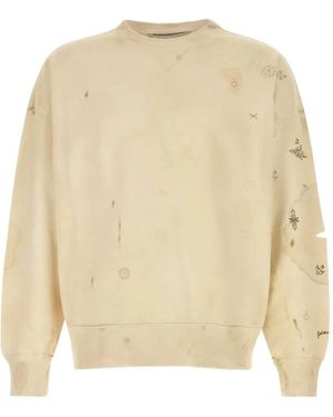 Golden Goose Distressed Graphic-Print Jumper - Natural