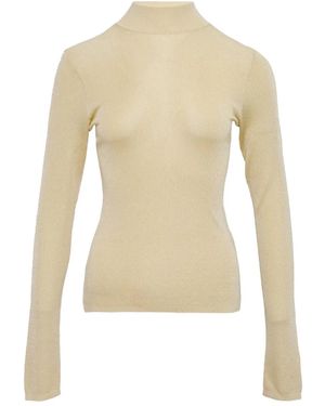 Self-Portrait Mock-Neck Top - Natural