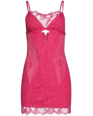 Dion Lee Lace-Overlay Cut-Out Minidress - Pink
