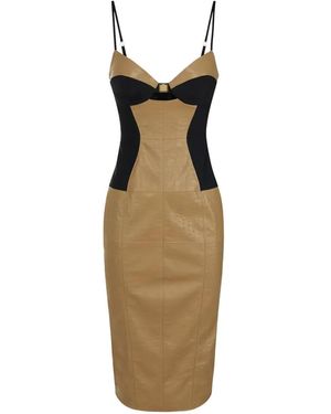 Elisabetta Franchi Dress With Ostrich Print - White