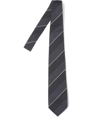 Junya Watanabe Striped Silk Tie - Black