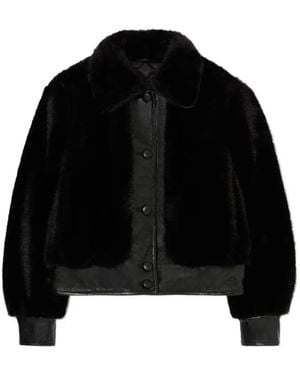 Claudie Pierlot Short Faux-Fur Jacket - Black