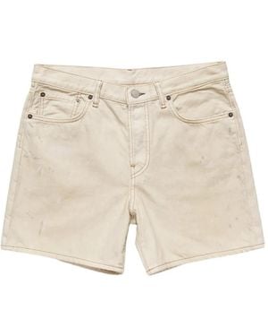 Acne Studios Paint-Splatter Denim Shorts - Natural
