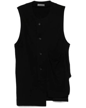 Yohji Yamamoto Chaleco de algodón - Negro