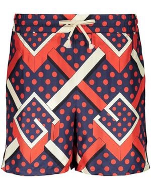 Gucci G Dot Labyrinth-Print Shorts - Red