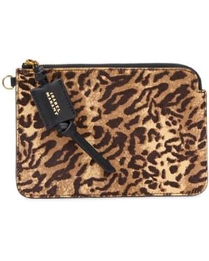 Isabel Marant Oskan Pony-Leather Zip Pouch - Brown