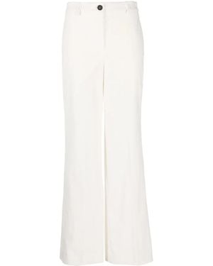 Lorena Antoniazzi Corduroy High-Waist Wide-Leg Trousers - White