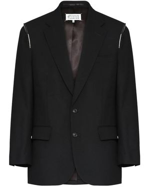 Maison Margiela Wool Single-Breasted Blazer - Black