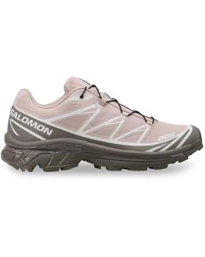 Salomon Baskets En Caoutchouc Lilas Et Gris Cendré - White