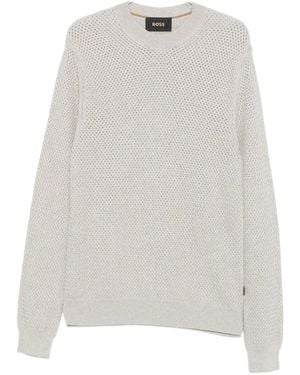 BOSS Crew-Neck Sweater - White
