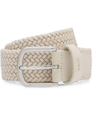 BOSS Woven Pin-Buckle Belt - White