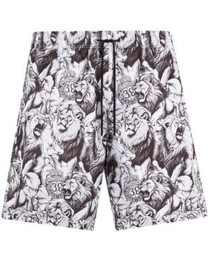 Billionaire Badeshorts Mit Animal-Print - Weiß