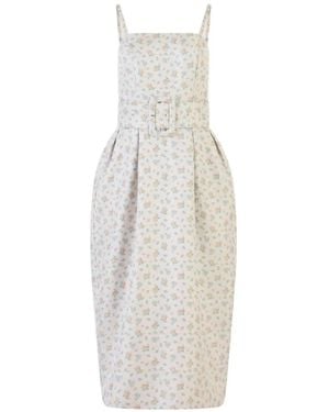 Rosie Assoulin Floral-Print Midi Dress - White