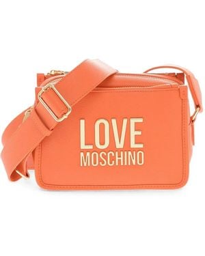 Love Moschino Logo-Plaque Shoulder Bag - Orange