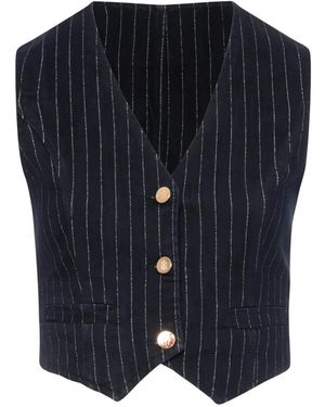 Fracomina Pinstripe Denim Waistcoat - Blue