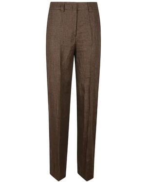 Incotex Pressed-Crease Straight-Leg Pants - Brown