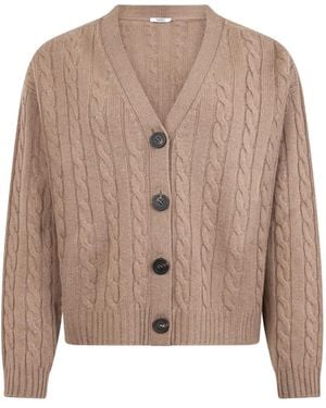 Peserico Cable-Knit Button Cardigan - Brown