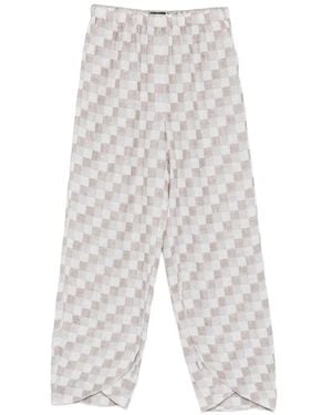 Emporio Armani Check Trousers - White