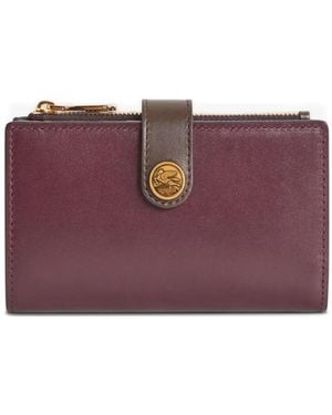 Etro Leather Strap Wallet - Purple