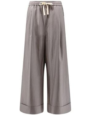 Tonywack Pinstripe-Pattern Wide-Leg Trousers - Grey