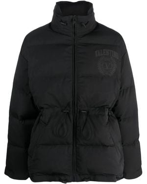 Valentino Garavani Logo-Print Padded Jacket - Black