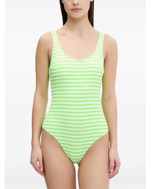 Rip Curl Es Vedra Stripe-Pattern Swimsuit - Green