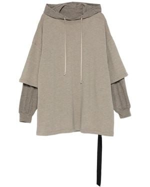 Rick Owens Drawstring Layered Hoodie - Natural