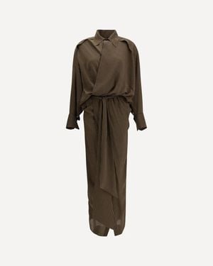 Petar Petrov Striped Maxi Shirt Dress - Natural