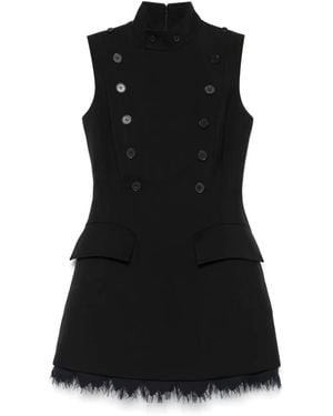 McQueen Double-Breasted Mini Dress - Black