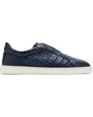 Magnanni Slip-On-Sneakers Mit Alligator-Effekt - Blau