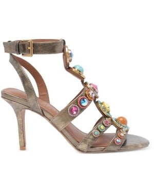 Kurt Geiger Octavia Crystal-Embellished Sandals - Metallic