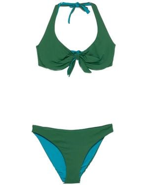 Fisico Knotted-Detail Halterneck Bikini - Green