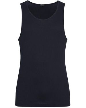 ZEGNA Appliqué Tank Top - ブルー