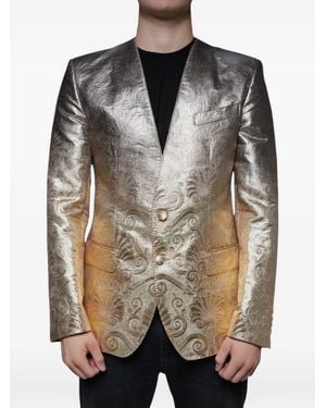 Dolce & Gabbana Blazer Met Enkele Rij Knopen En Jacquard - Zwart