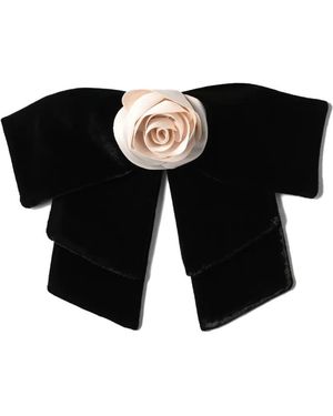 ANOUKI Flower Embellished Bow Hair Accessory - Black