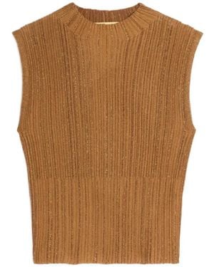 Momoní Geisa Ribbed-Knit Vest - Brown