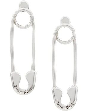 True Rocks Safety Pin Stud Earring - White