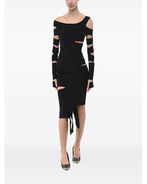 Off-White c/o Virgil Abloh Cut-Out Knit Midi Dress - Black