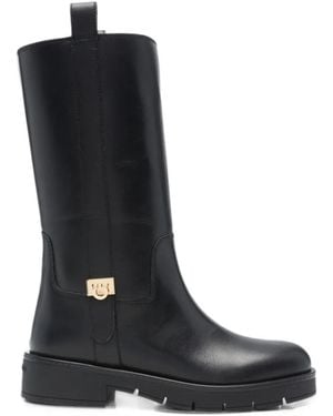Ferragamo Nyves Gancini Boots - Black