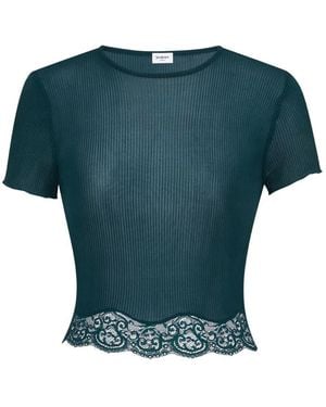 Saint Laurent Laced T-Shirt - Green