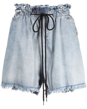 Natasha Zinko Drawstring Denim Shorts - Blue