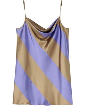 Dries Van Noten Striped Satin Tank Top - Blue