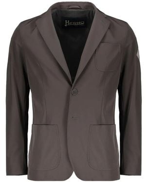 Herno Notch-Lapel Patch-Pocket Blazer - Black