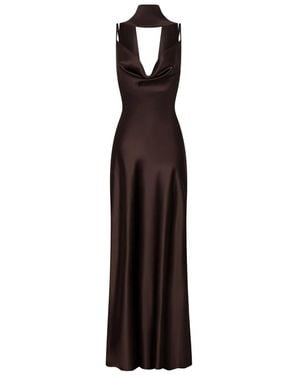 Nicholas Geneva Cowl-Neck Maxi Dress - Purple