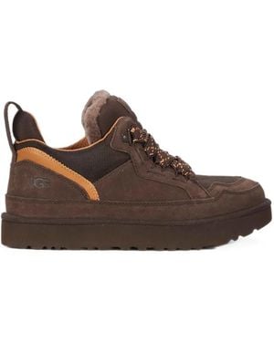 UGG Lowmel Shearling-Trim Paneled Sneakers - Brown