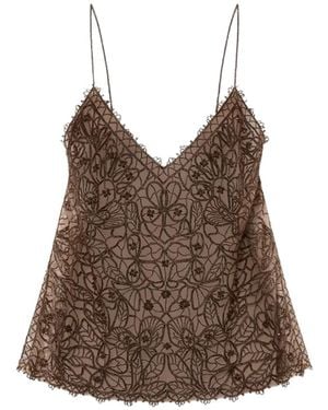 Isabel Marant Olva Silk Top - Brown