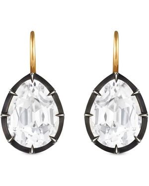 Fred Leighton Pendientes En Oro Amarillo De 18Kt Con Topacio De Corte Pera - Metálico