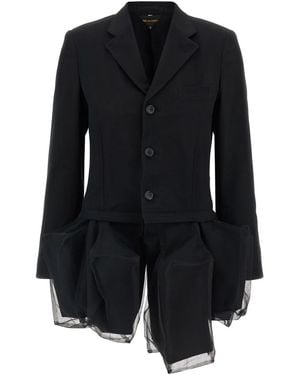 Comme des Garçons Tailored Geometric Hem Blazer - Black